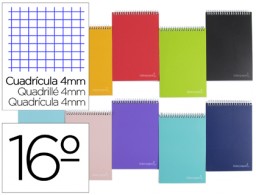 Cuaderno espiral Liderpapel Witty 16º apaisado tapa dura 80h 60g c/4mm. colores surtidos